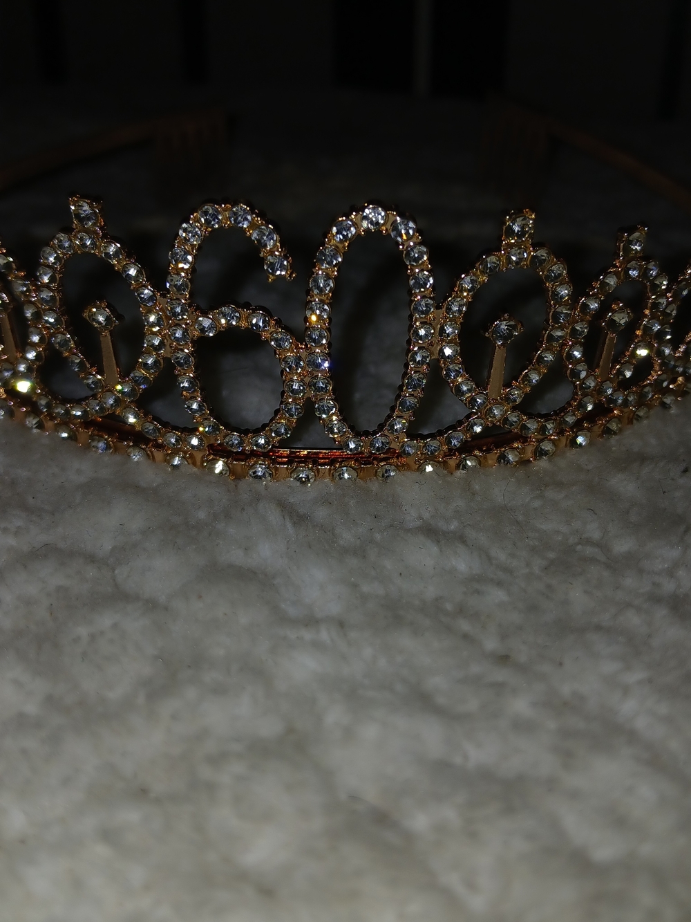 Gold Crystal Tiara Headband - Elegant Rhinestone Accent
